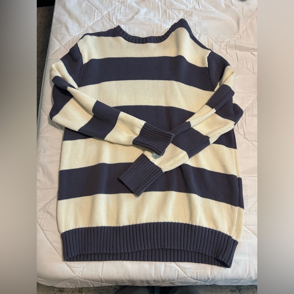 Striped Navy and White Sweater